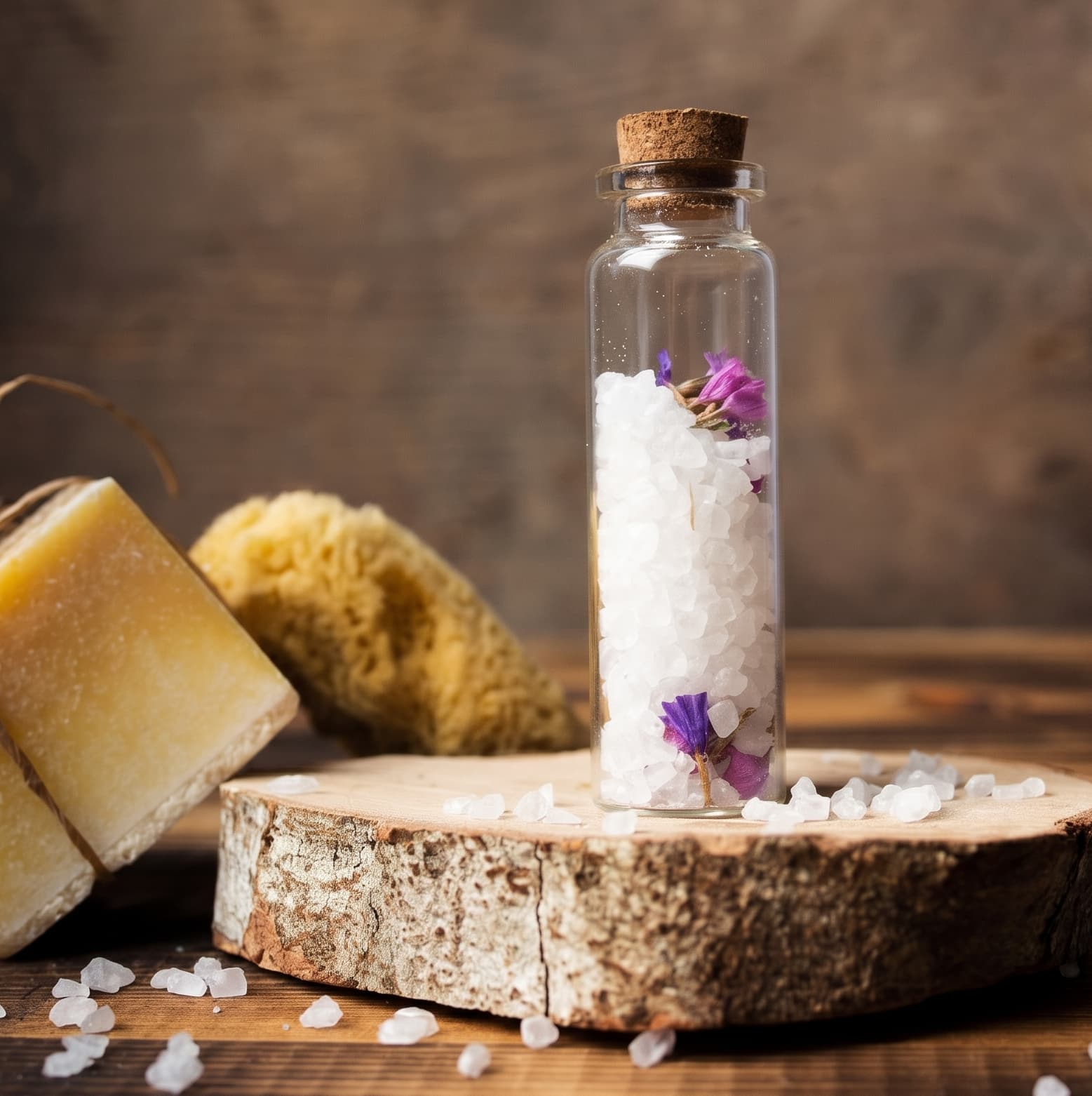 Spa and therapeutic luxury salt jar